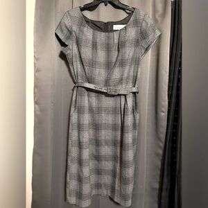 Merona Grey and Black Plaid Business Dress